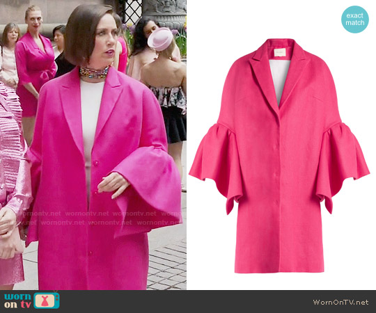 Delpozo Fluted-sleeved Linen Coat worn by Diana Trout (Miriam Shor) on Younger