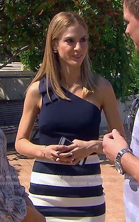 Eva’s striped one-shoulder dress on The Bold and the Beautiful