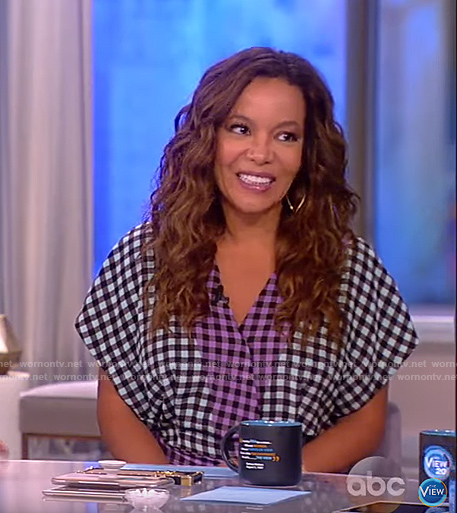 Sunny’s green and purple checked jumpsuit on The View