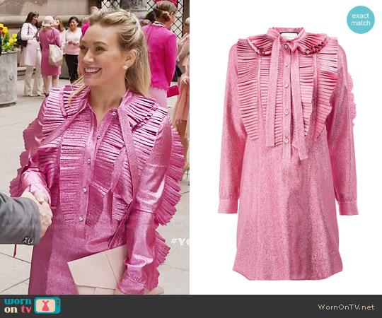 Gucci Lurex Pleated Dress worn by Kelsey Peters (Hilary Duff) on Younger