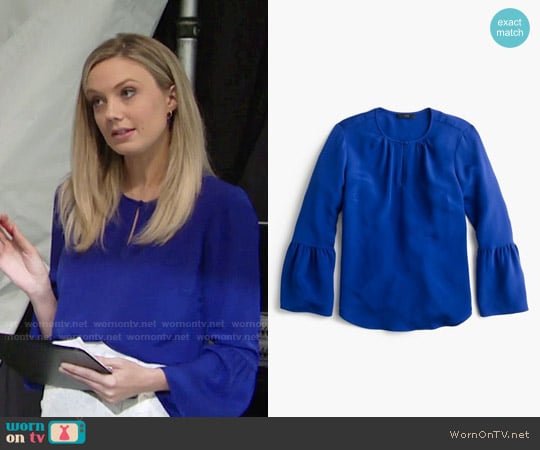 J.Crew Silk Bell Sleeve Top worn by Abby Newman (Melissa Ordway) on The Young and the Restless