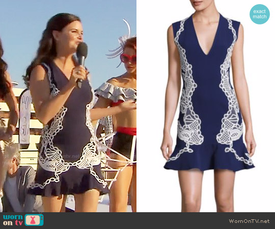 Jonathan Simkhai Lace Applique Ruffle Dress worn by Katie Logan (Heather Tom) on The Bold and the Beautiful