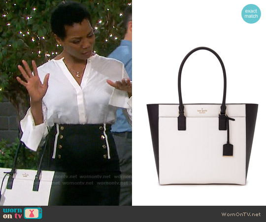 Kate Spade Cameron Street Havana Bag worn by Valerie Grant (Vanessa Williams) on Days of our Lives