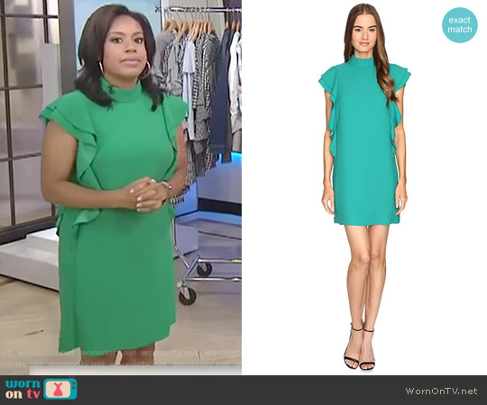 Kate Spade Satin Crepe Flutter Sleeve Dress worn by Sheinelle Jones on Today