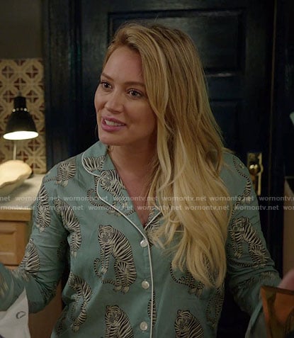 Kelsey’s blue tiger print pajamas on Younger