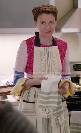 Liza’s striped tassel front apron on Younger
