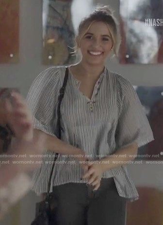 Maddie’s blue striped top on Nashville