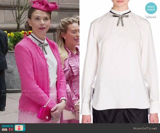 Marni Embellished Bow-Detail Poplin Shirt worn by Liza Miller (Sutton Foster) on Younger