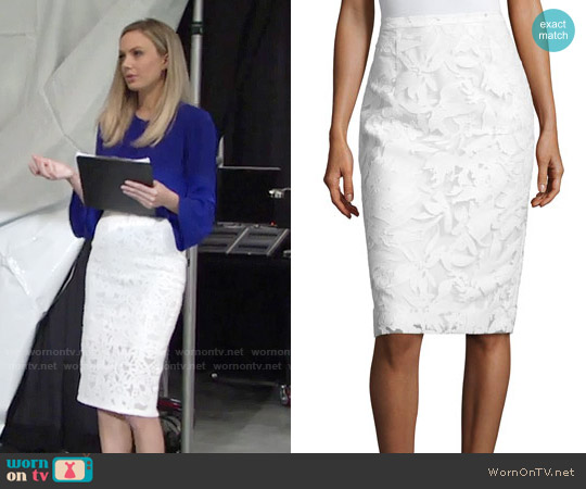 Milly Floral-Burnout Pencil Skirt worn by Abby Newman (Melissa Ordway) on The Young and the Restless