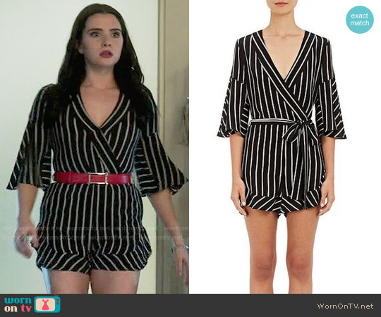N Nicholas Striped Crepe Playsuit worn by Jane Sloan (Katie Stevens) on The Bold Type