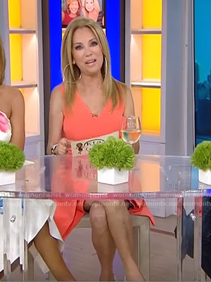 Kathie’s orange v-neck sleeveless dress on Today