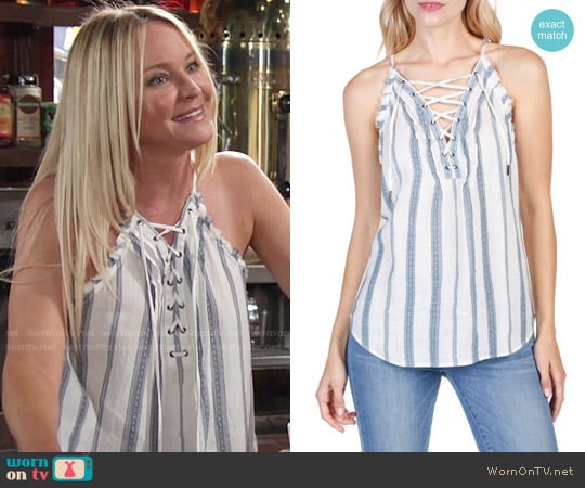 Paige Bria Tank worn by Sharon Newman (Sharon Case) on The Young and the Restless
