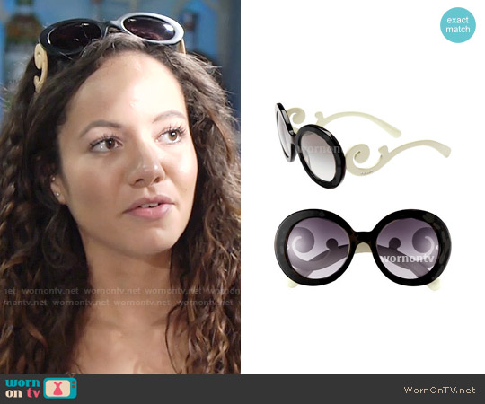 Prada Baroque Sunglasses worn by Mattie Ashby (Lexie Stevenson) on The Young and the Restless