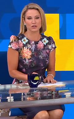 Amy’s purple floral sheath dress on Good Morning America