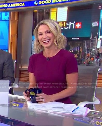 Amy’s red short sleeve mini dress on Good Morning America