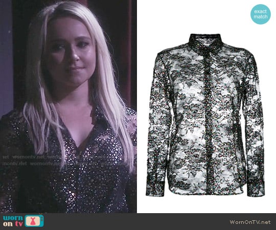 Saint Laurent Lace Glitter Detail Top worn by Juliette Barnes (Hayden Panettiere) on Nashville