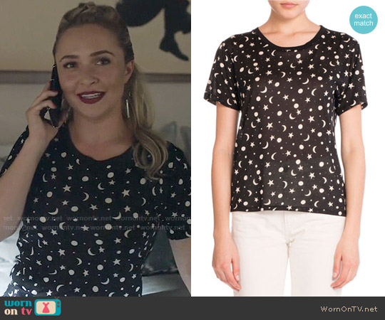 Saint Laurent Star and Moon Crewneck Tee worn by Juliette Barnes (Hayden Panettiere) on Nashville