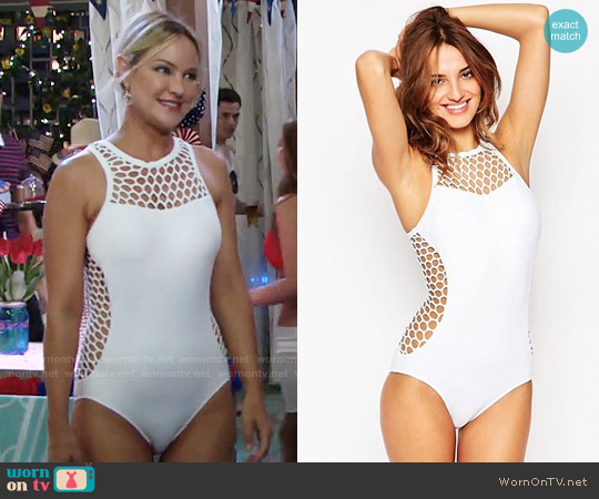 Seafolly Mesh About Swimsuit worn by Sharon Newman (Sharon Case) on The Young and the Restless