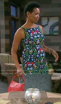Valerie’s floral sheath dress on Days of our Lives