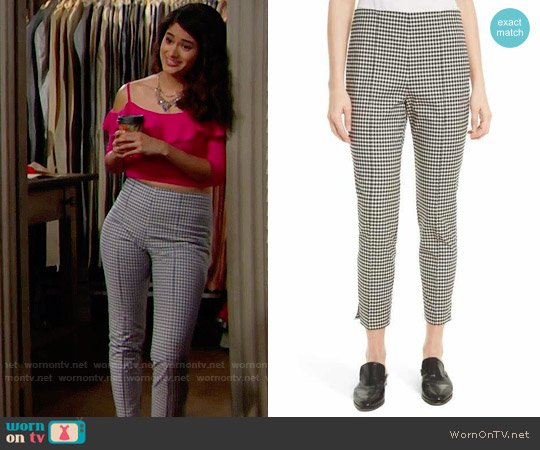 Veronica Beard Tee High Waisted Seam Trousers worn by Darlita (Danube Hermosillo) on The Bold and the Beautiful