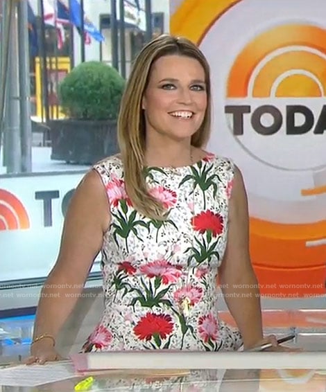 Savannah’s white carnation sleeveless dress on Today