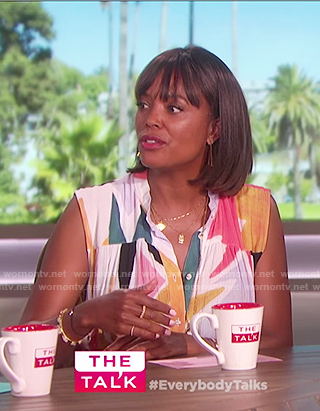 Aisha’s star gathered jumpsuit on The Talk