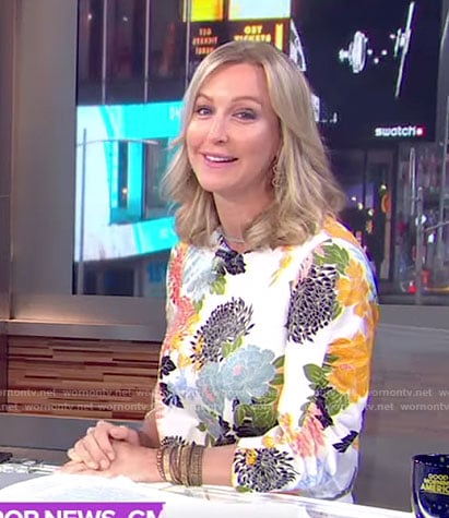 Lara’s white floral top on Good Morning America