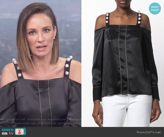 3.1 Phillip Lim Embellished Cold-Shoulder Blouse worn by Catt Sadler on E! News
