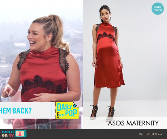 ASOS Maternity Lace Insert Dress worn by Carissa Loethen Culiner on E! News