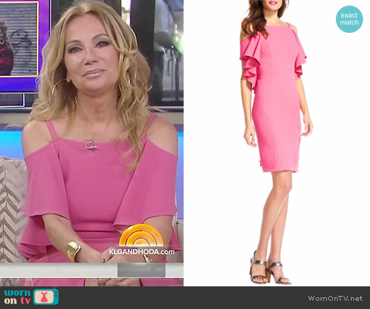 Adrianna Papell Cold-Shoulder Sheath Dress worn by Kathie Lee Gifford on Today