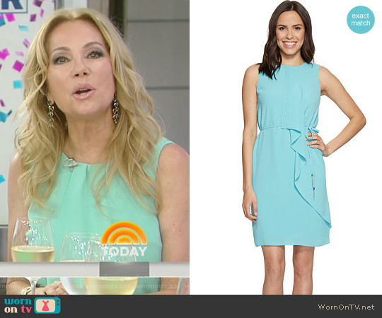 Adrianna Papell Gauzy Crepe Draped Front Dress worn by Kathie Lee Gifford on Today