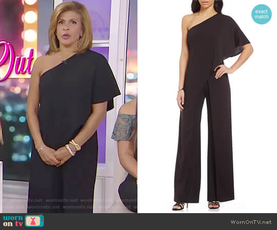 Adrianna Papell Crepe One Shoulder Jumpsuit worn by Hoda Kotb on Today