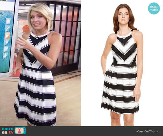 Adrianna Papell Stripe Halter Neck Dress worn by Dylan Dreyer on Today