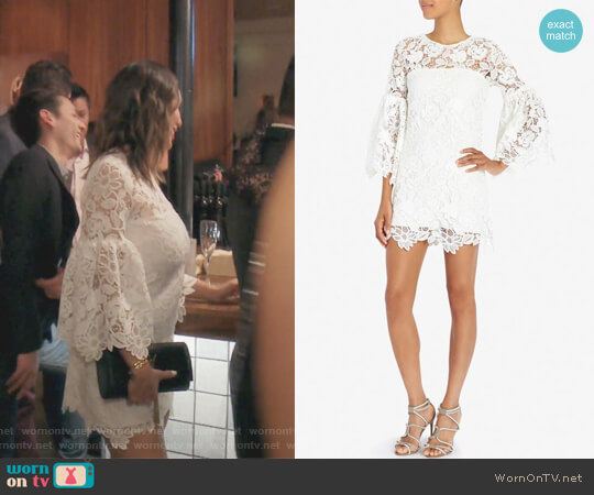 Alexis Bell Sleeve Lace Dress worn by Kelly Dodd on The Real Housewives of Orange County