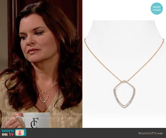 Alexis Bittar Miss Havisham Pave Kite Orbit Pendant Necklace worn by Katie Logan (Heather Tom) on The Bold and the Beautiful