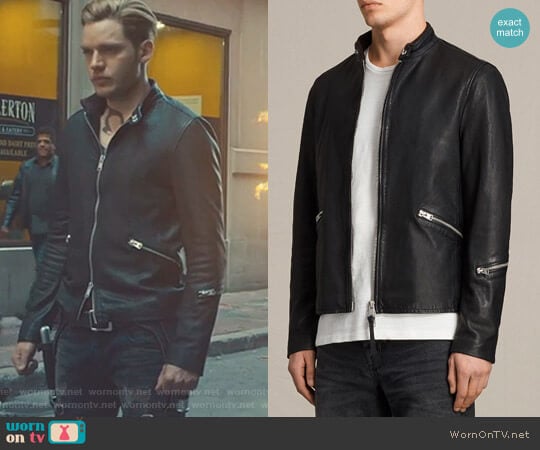 All Saints Cruz Leather Jacket worn by Jace Wayland (Dominic Sherwood) on Shadowhunters