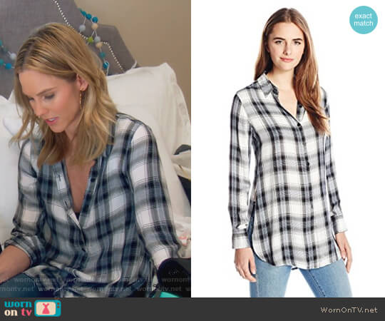 BB Dakota Deacon Plaid Shirt with Side Slits worn by Meghan King Edmonds on The Real Housewives of Orange County