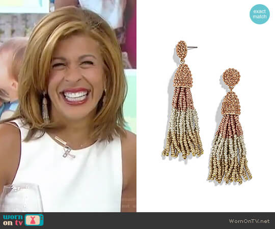 Baublebar Pinata Tassel Earrings in Rose Gold/Silver/Gold worn by Hoda Kotb on Today
