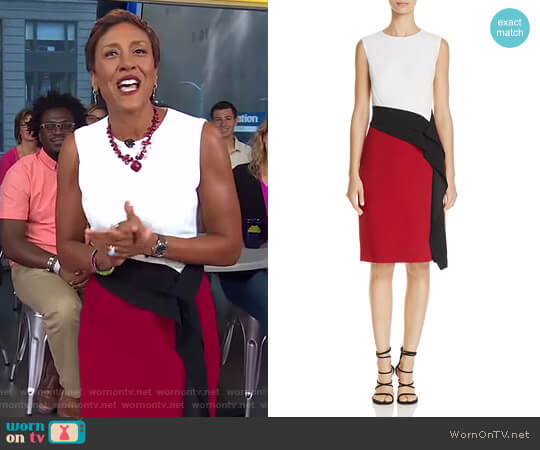 Boss Disalana Color-Block Dress worn by Robin Roberts on Good Morning America