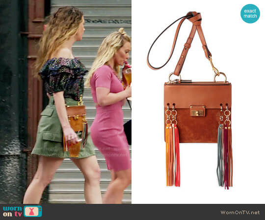 Chloe Jane Tassel-Trim Leather Crossbody Bag worn by Liza Miller (Sutton Foster) on Younger