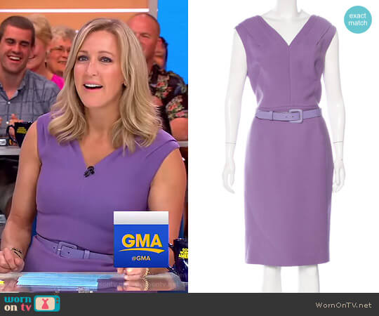 Christian Dior Belted Sheath Dress worn by Lara Spencer on Good Morning America