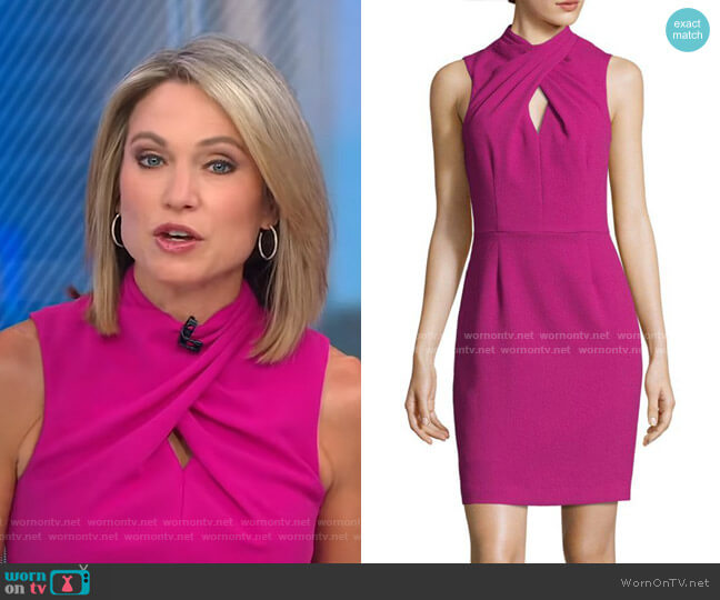 Trina Turk Contessa Keyhole Sheath Dress worn by Amy Robach on Good Morning America