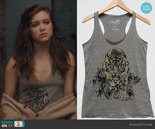 Couth Clothing Tiger Tank Top with Gold Foil worn by Sidney Pierce (Sophie Cookson) on Gypsy