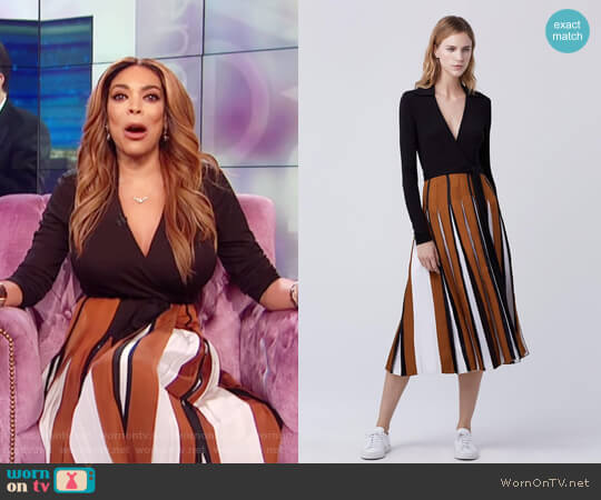 Diane von Furstenberg Stevie Two Pleated Wrap Dress worn by Wendy Williams on The Wendy Williams Show