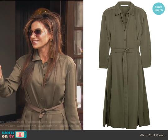 Diane von Furstenberg Clarise silk-blend shirt dress worn by Peggy Sulahian on The Real Housewives of Orange County