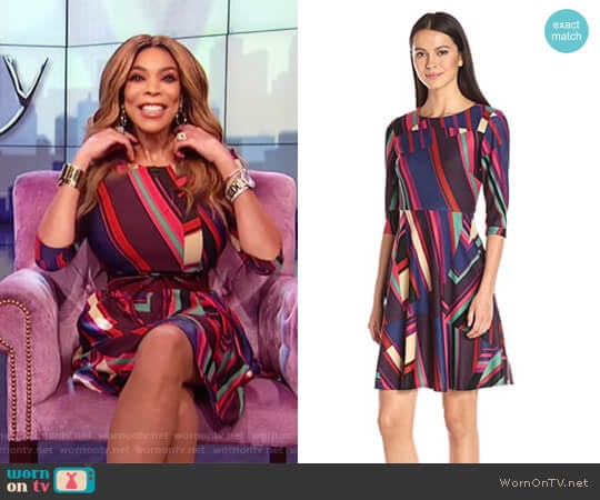 Donna Morgan Fit and Flare Dress worn by Wendy Williams on The Wendy Williams Show