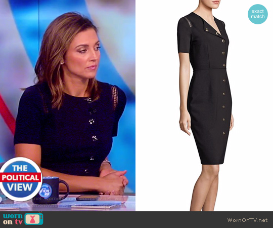 Elie Tahari Tarina Toggle Sheath Dress worn by Paula Faris on The View
