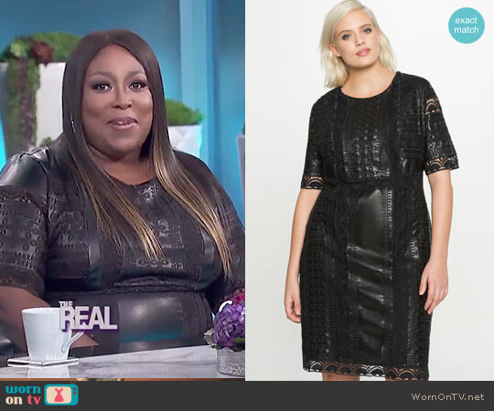 Eloquii Eyelet Faux Leather Dress worn by Loni Love on The Real