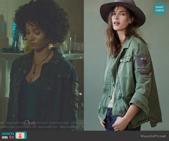 Free People Embellished Military Shirt Jacket worn by Maia Roberts (Alisha Wainwright ) on Shadowhunters