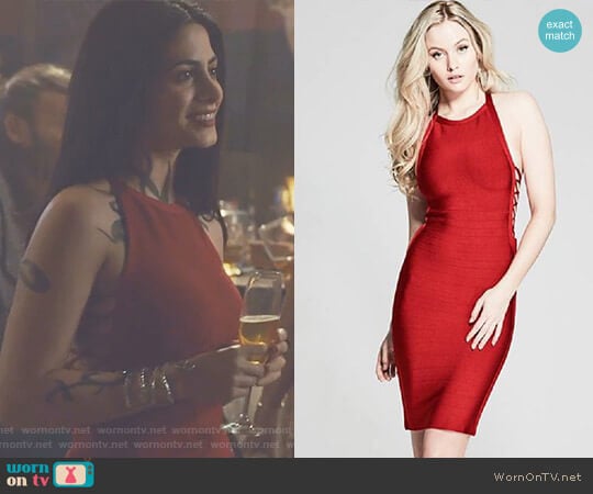 Guess Katia Bandage Dress worn by Isabelle Lightwood (Emeraude Toubia ) on Shadowhunters